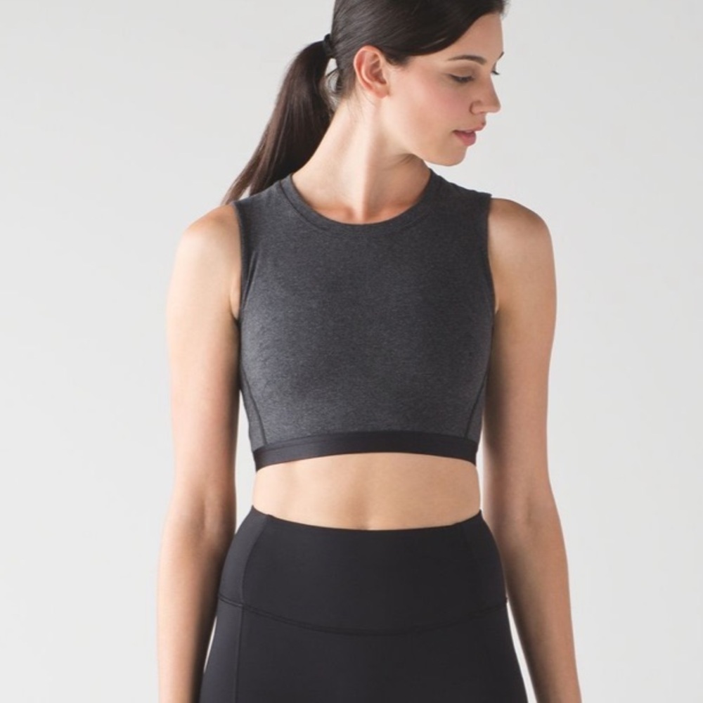 Lululemon Heathered Black Soulful Crop Top